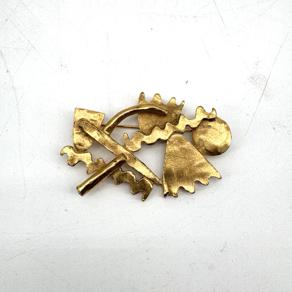 Biche De Bere Brooch Modernist Style Gold Tone Metal Paris Limited Edition 68/97 - Picture 3 of 8